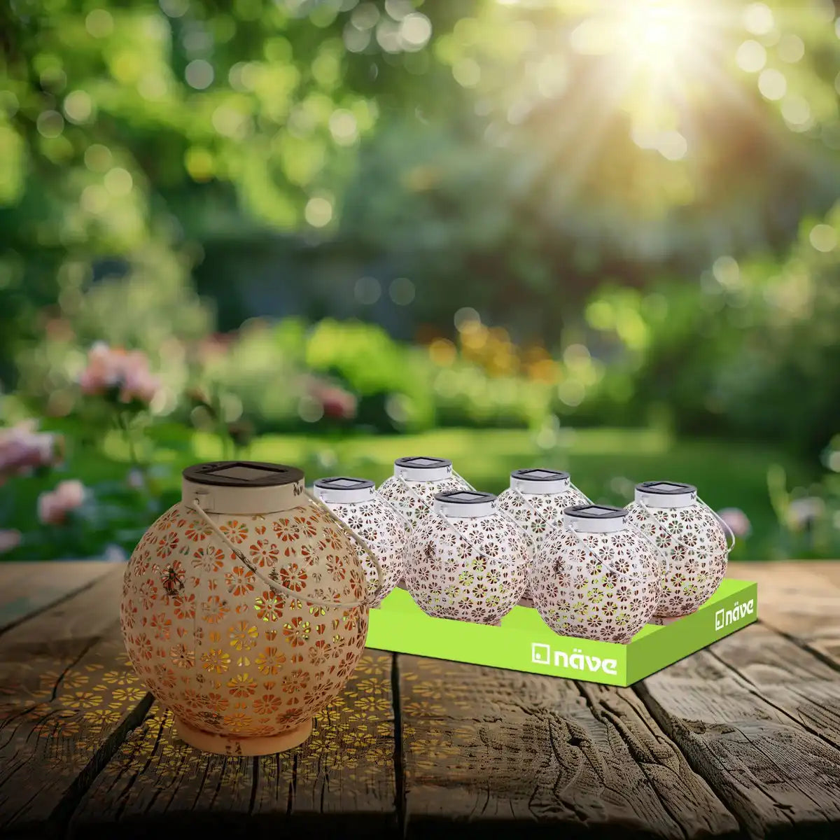 LED Deko-Solarleuchte L/B: 18 cm weiß