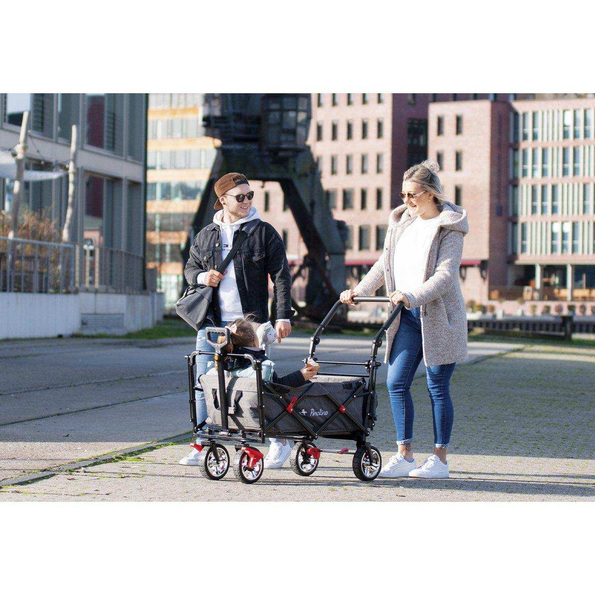 Faltbarer Bollerwagen 'AddPlus' mit Bremse, Grautöne gemischt - HomeDesign Knaus