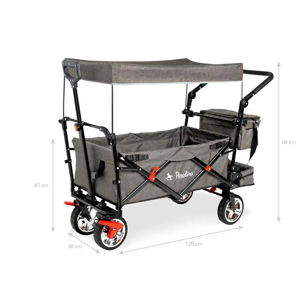 Faltbarer Bollerwagen 'AddPlus' mit Bremse, Grautöne gemischt - HomeDesign Knaus