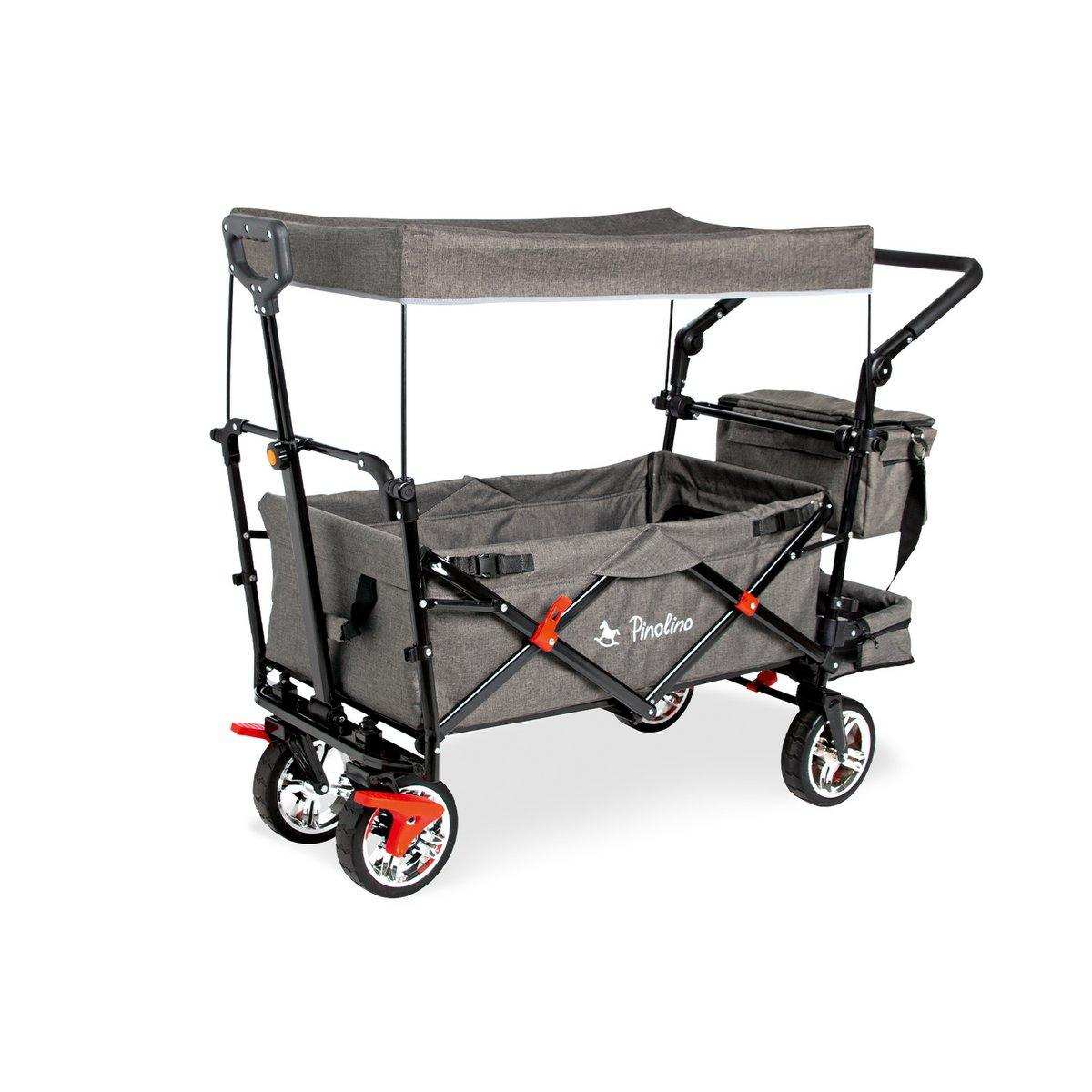 Faltbarer Bollerwagen 'AddPlus' mit Bremse, Grautöne gemischt - HomeDesign Knaus