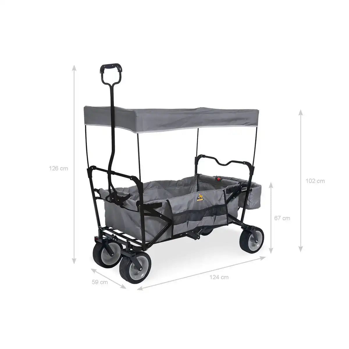 Faltbarer Bollerwagen 'Paxi', grau - HomeDesign Knaus