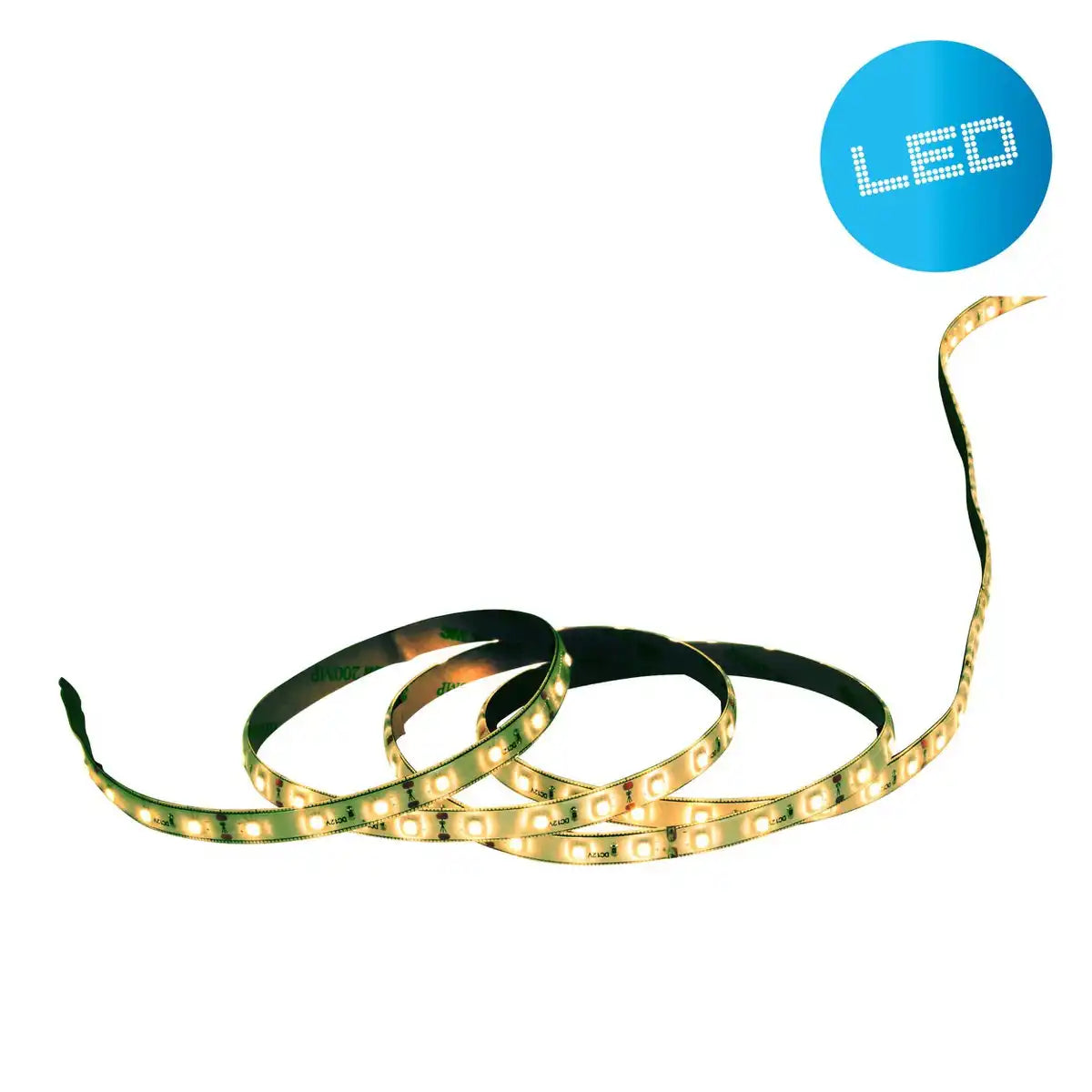 LED "Stripe" ca. 5 m lang, mit 2 Flexverbindern und Steckernetzteil; 300 LEDs, gelb.