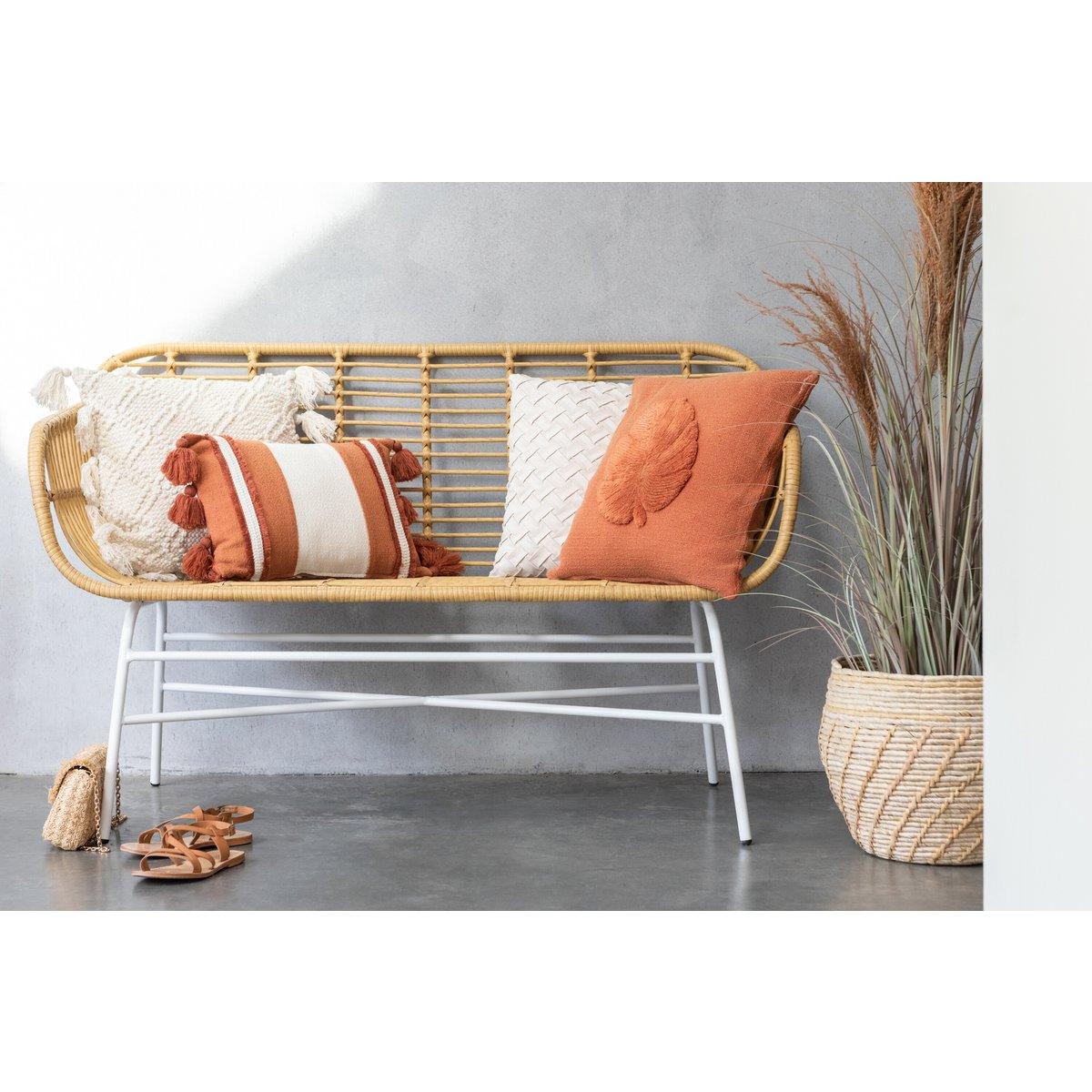 J-Line Pampas Gras 5 Koppen im Topf PVC Grün/Orange Klein