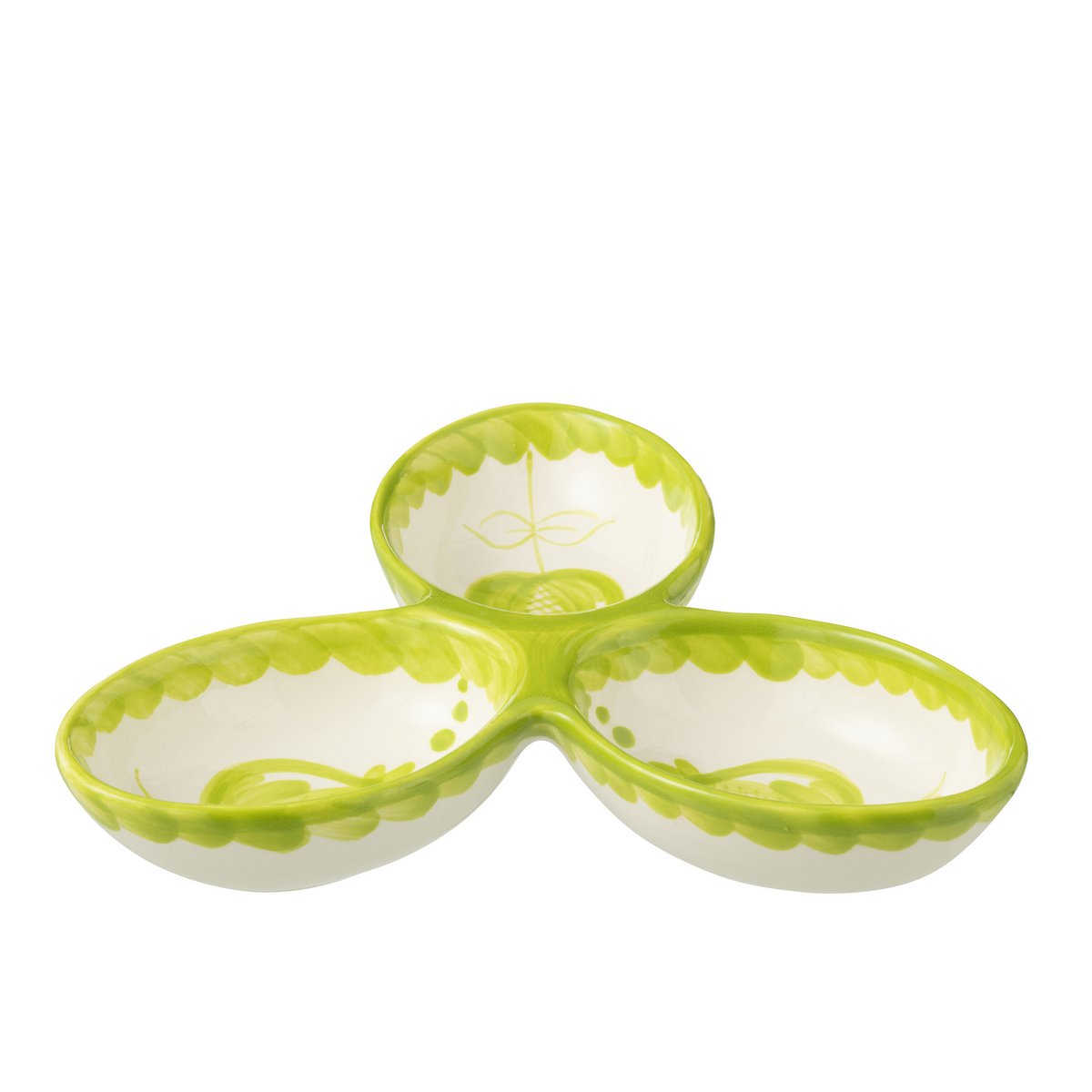 J -Line Serving Scale Granada Clover - Keramik - Weiß/Grün
