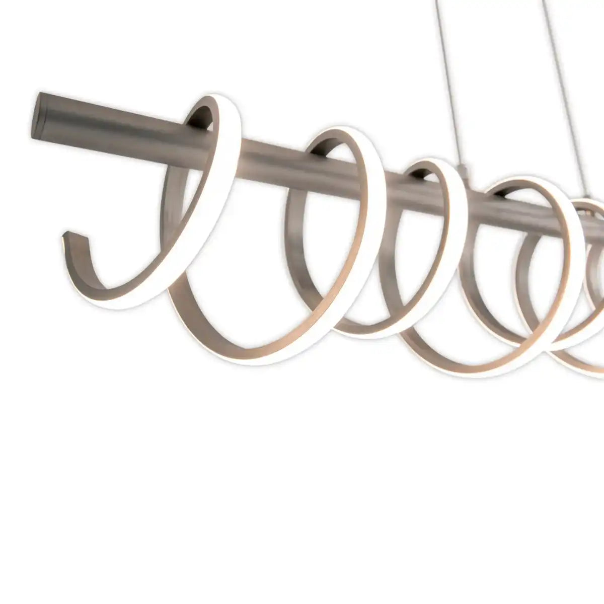 LED Pendelleuchte "BELLEZA", moderne Pendellampe aus Metall und Kunststoff in Nickel matt und Weiß, mit fest verbauten LEDs, 100 cm lang. Die ideale Beleuchtung für Wohnzimmer, Esszimmer oder Küche.