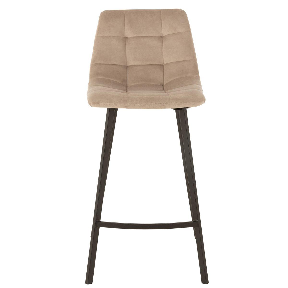 J-Line Barstuhl Olivier - Textil/Metall - Beige