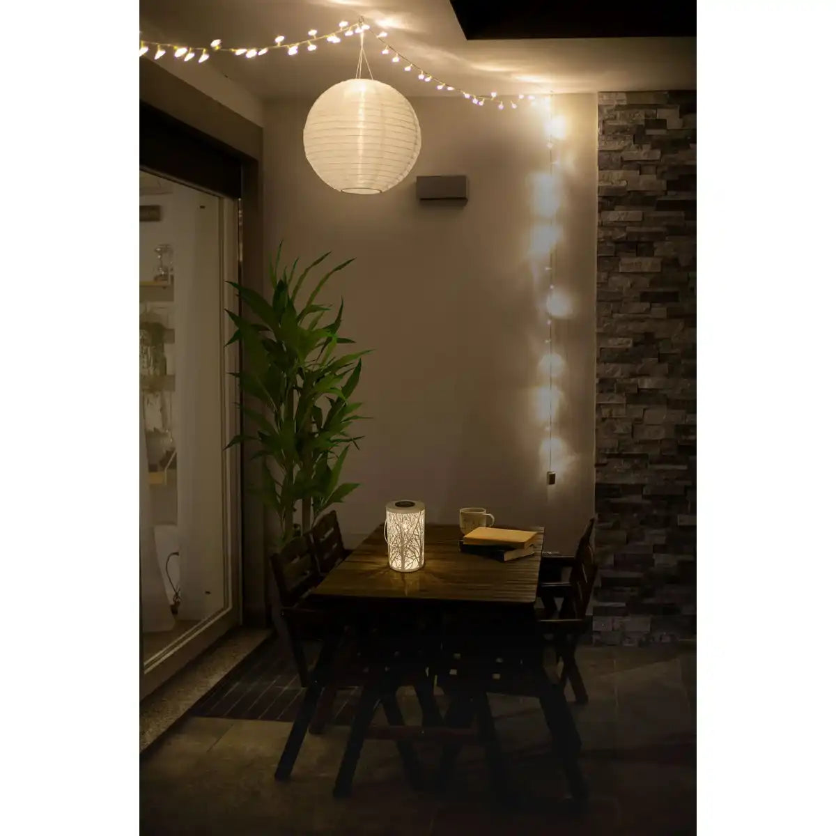 LED-Deko-Solarleuchte weiß