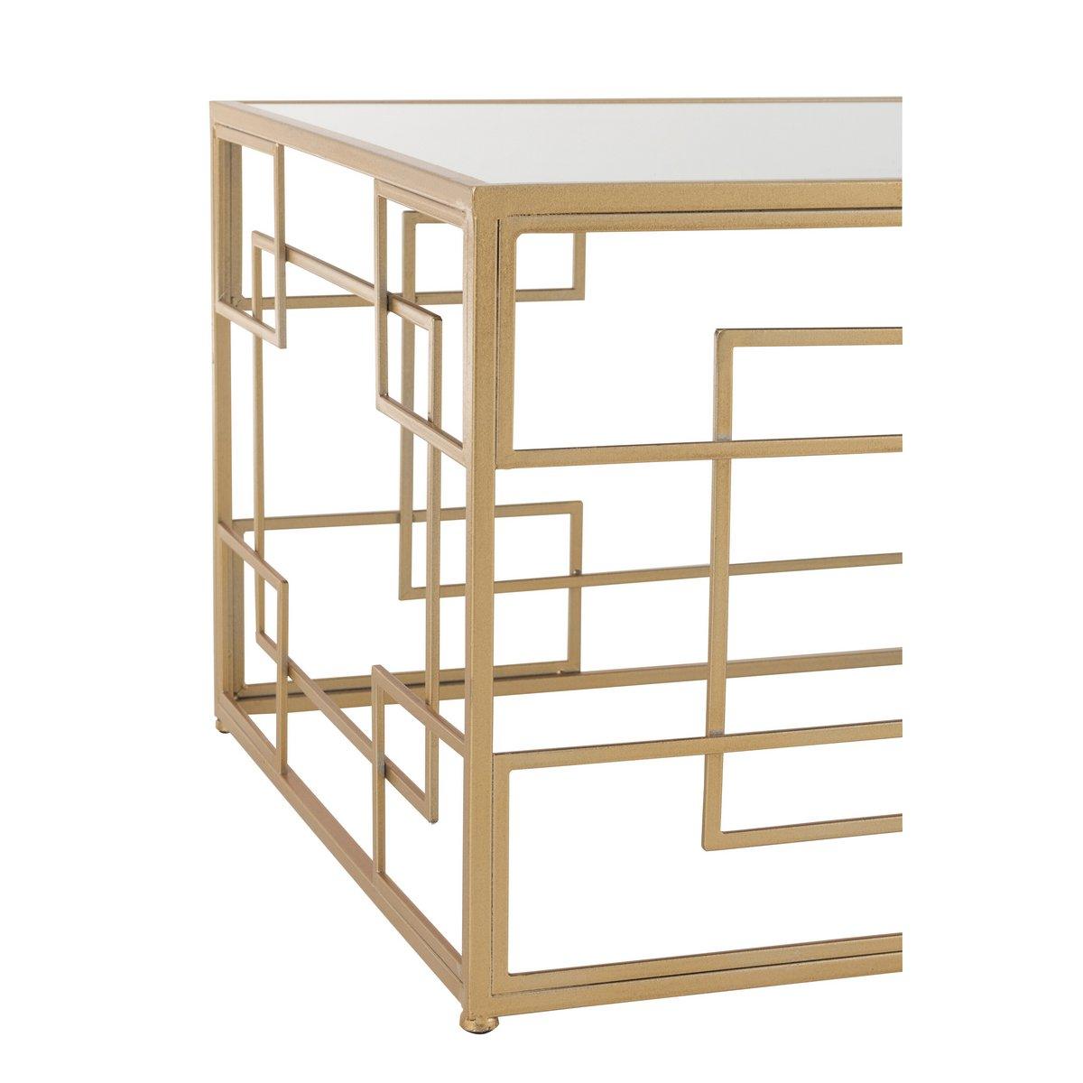 J-Line Couchtisch Lines – Metall/Glas – Gold