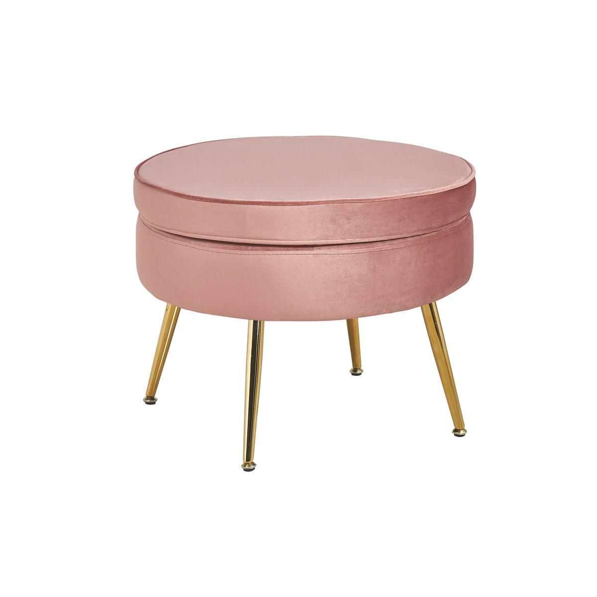 Sitzpouf rund aus Samt Rose - HomeDesign Knaus