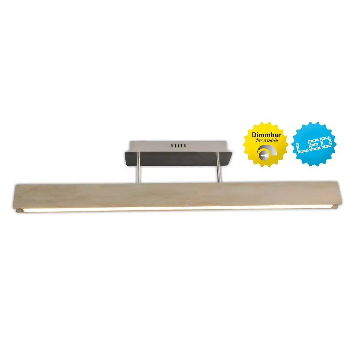 LED Deckenleuchte "STRAIGHT", 97,5 cm lang, aus Metall, Holz, Acryl und Eschenholz, für Wohnräume und Büro