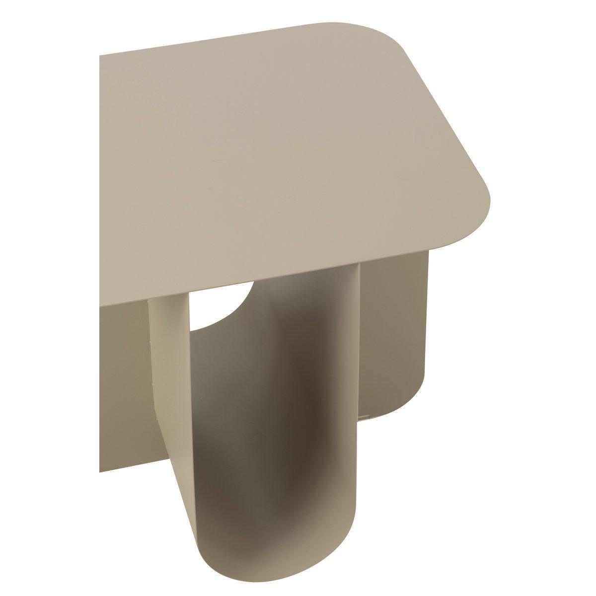 J-Line Beistelltisch, quadratisch, Metall, Beige