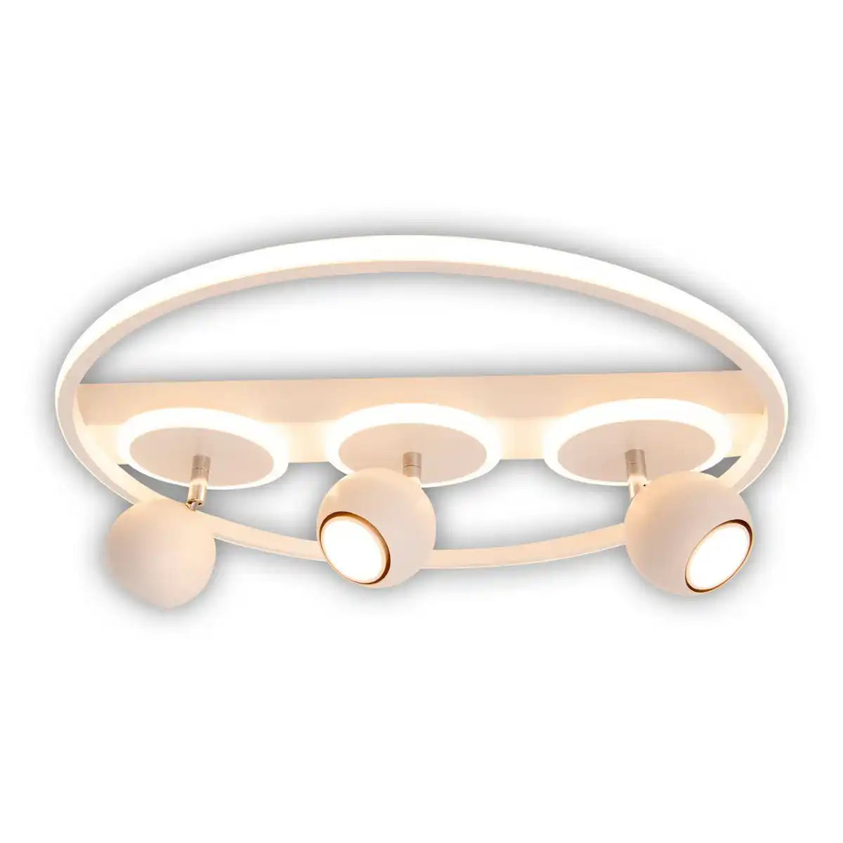3er-Spot LED Deckenleuchte "RONDA" Ø 50cm, aus Metall und Kunststoff, weiß, GU10, Spots innen