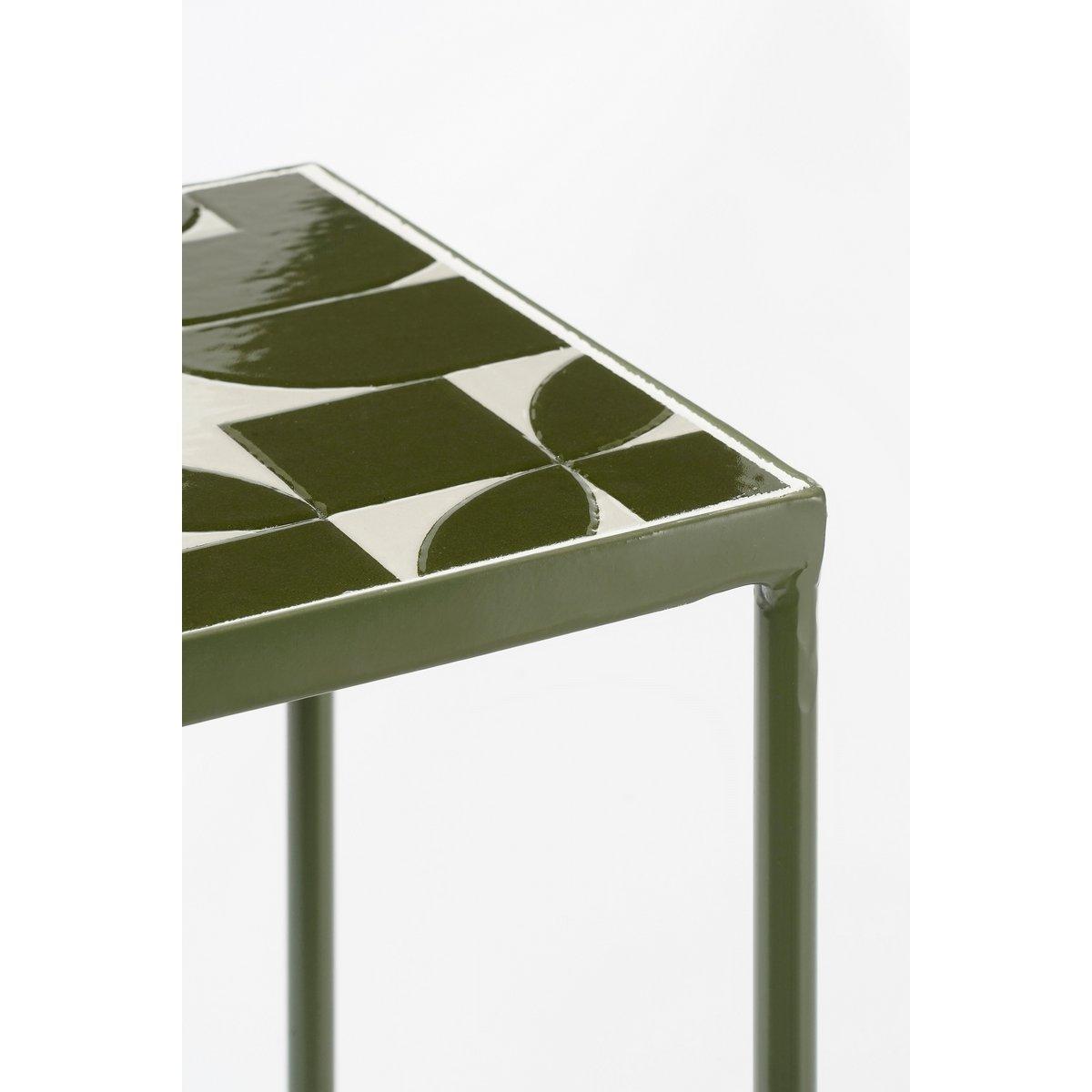 Bologna Side Table außerhalb - Set von 3 - L28 x B28 x H67 cm - Metall - Dunkelgrün