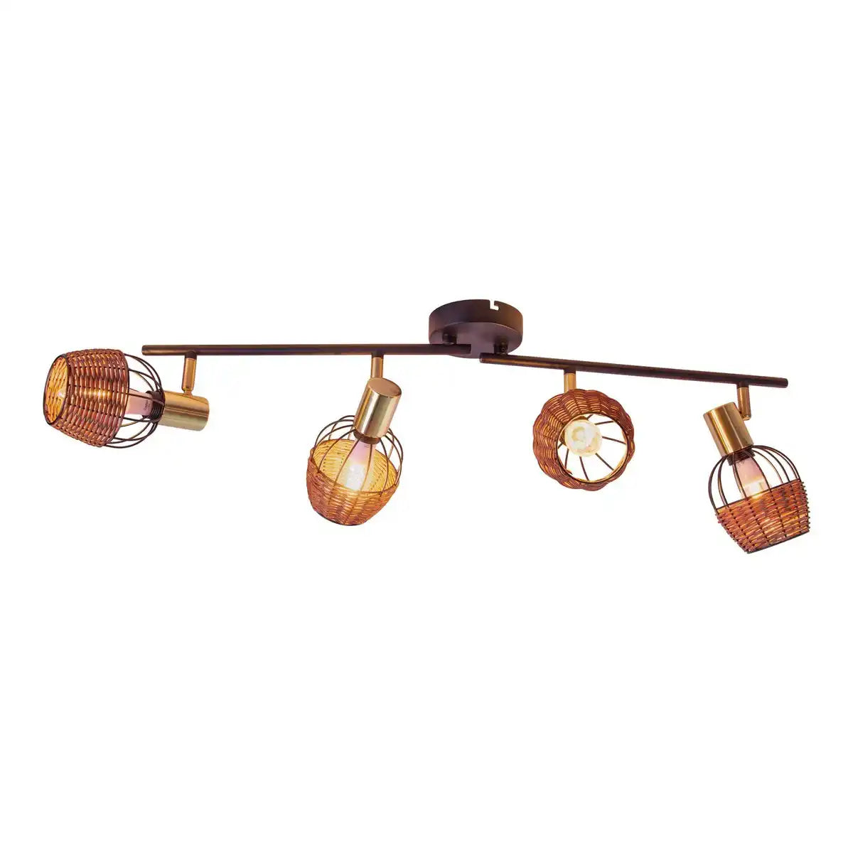 4er Deckenleuchte "CORBIS", Spot aus Metall in Schwarz, und Gold, mit E14-Fassung, für Esszimmer, Wohnzimmer, Diele oder Büro, Deckenlampe innen, 78 cm lang