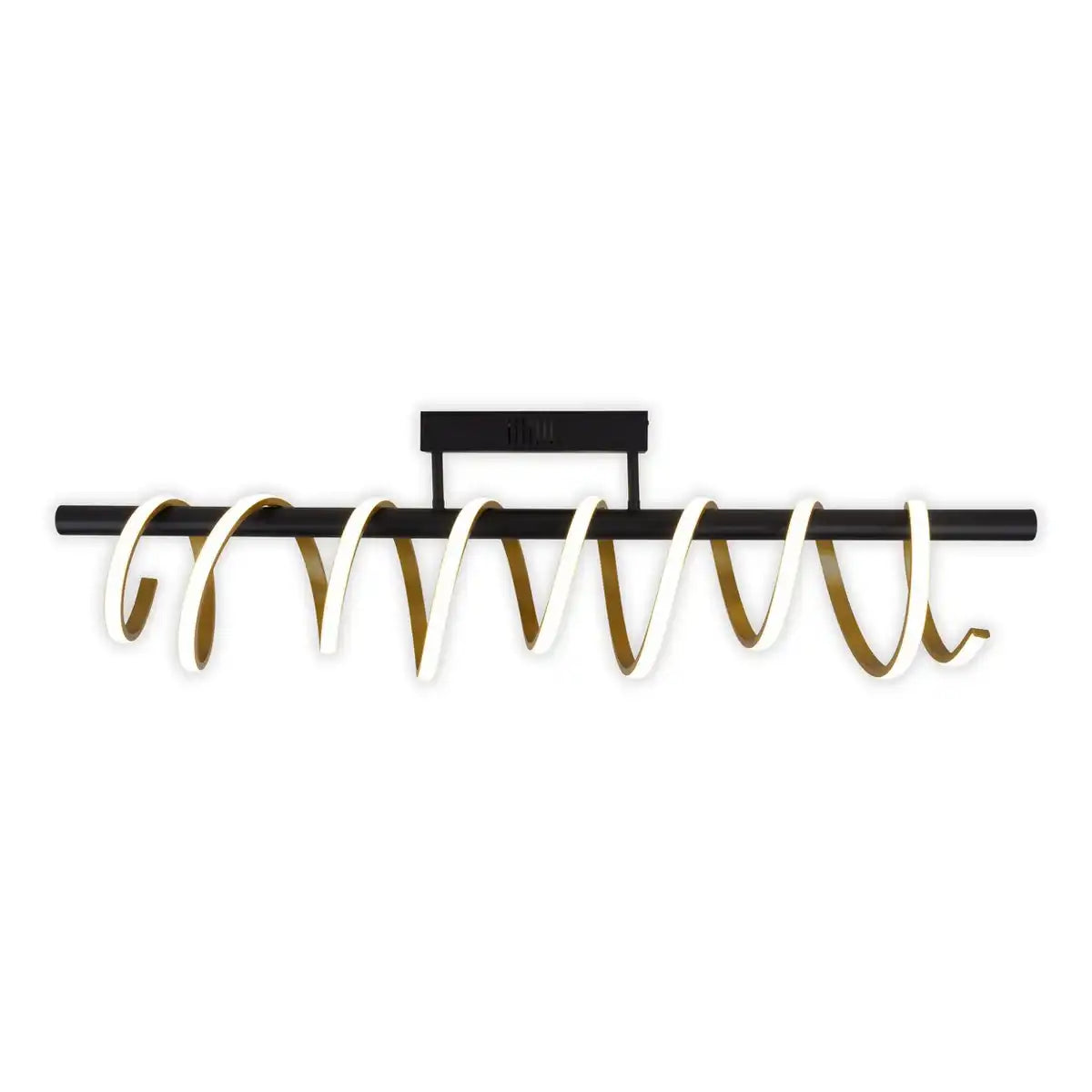 LED Deckenleuchte "BELLEZA", moderne Deckenlampe aus Metall und Kunststoff in Schwarz, Gold und Weiß, mit fest verbauten LEDs, 100cm lang. Die ideale Beleuchtung für Wohnzimmer, Esszimmer oder Büro.
