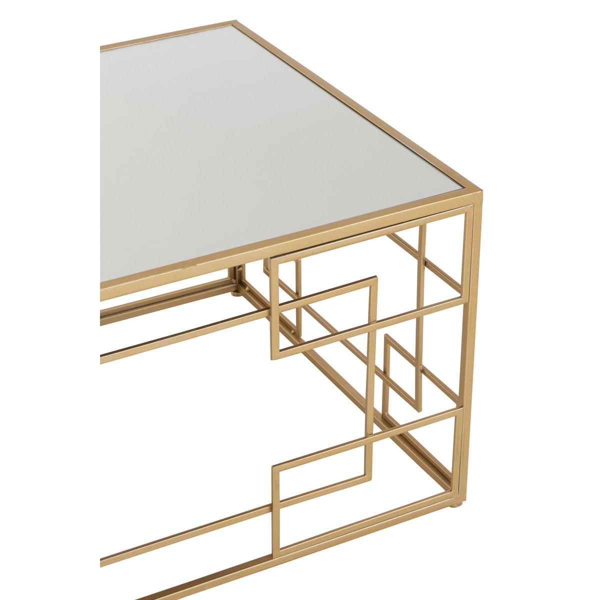 J-Line Couchtisch Lines – Metall/Glas – Gold