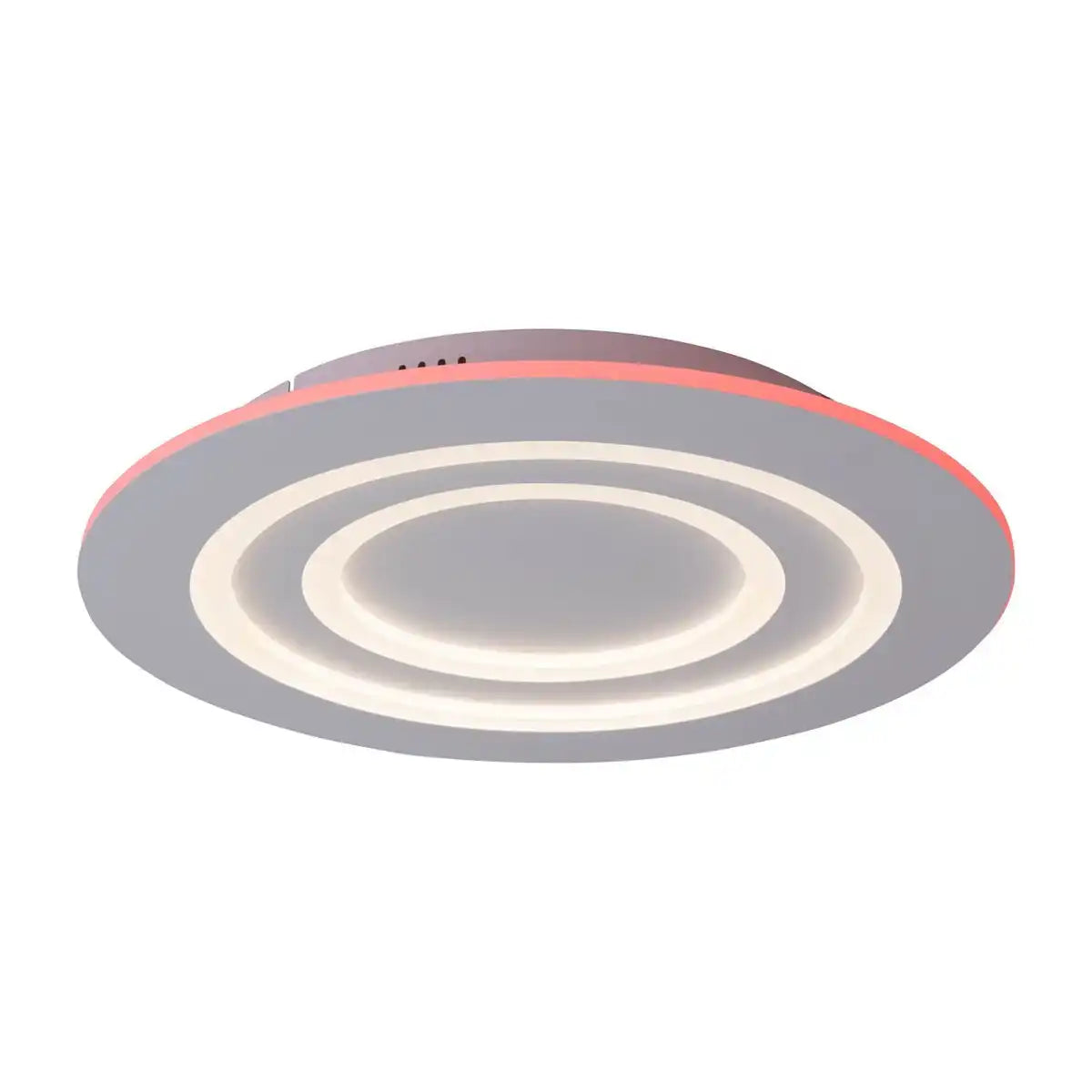 LED Deckenleuchte "MIREL" Ø 50 cm, 6 cm hoch, Metall und Kunststoff in Weiß, integrierte LEDs, 2400 lm, dimmbar, CCT-Funktion 3000-6500 K, RGB-Farbwechsel