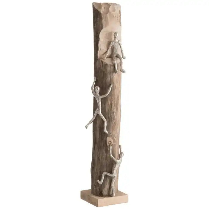 Figur 3 Kletterer Holz Aluminium Skulptur Figur - HomeDesign Knaus