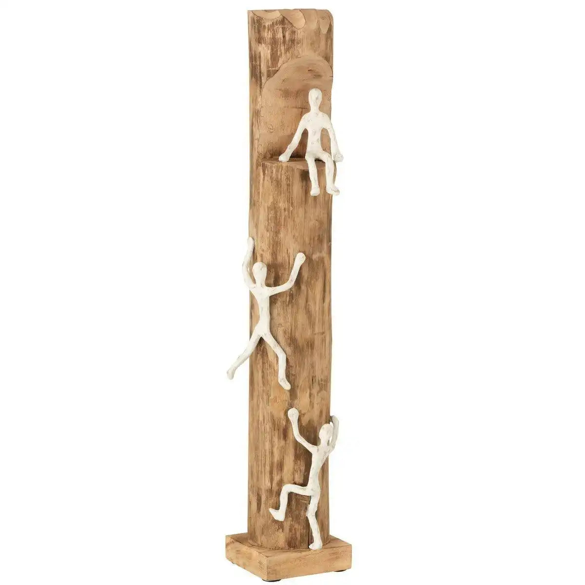 Figur 3 Kletterer Holz Aluminium Skulptur Figur - HomeDesign Knaus