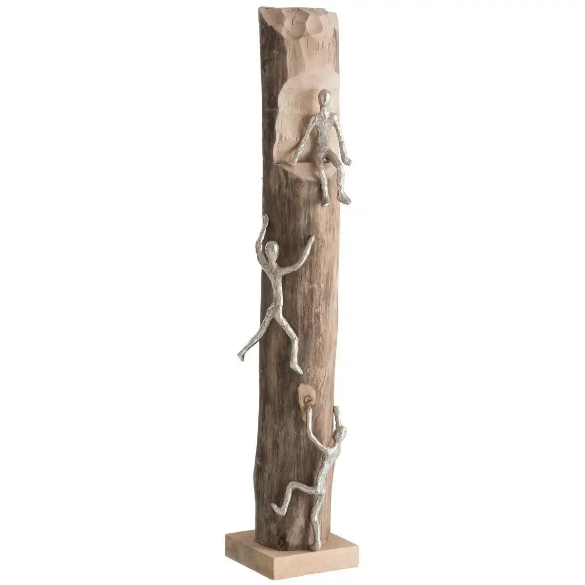 Figur 3 Kletterer Holz/Aluminium Natur/Silber - HomeDesign Knaus