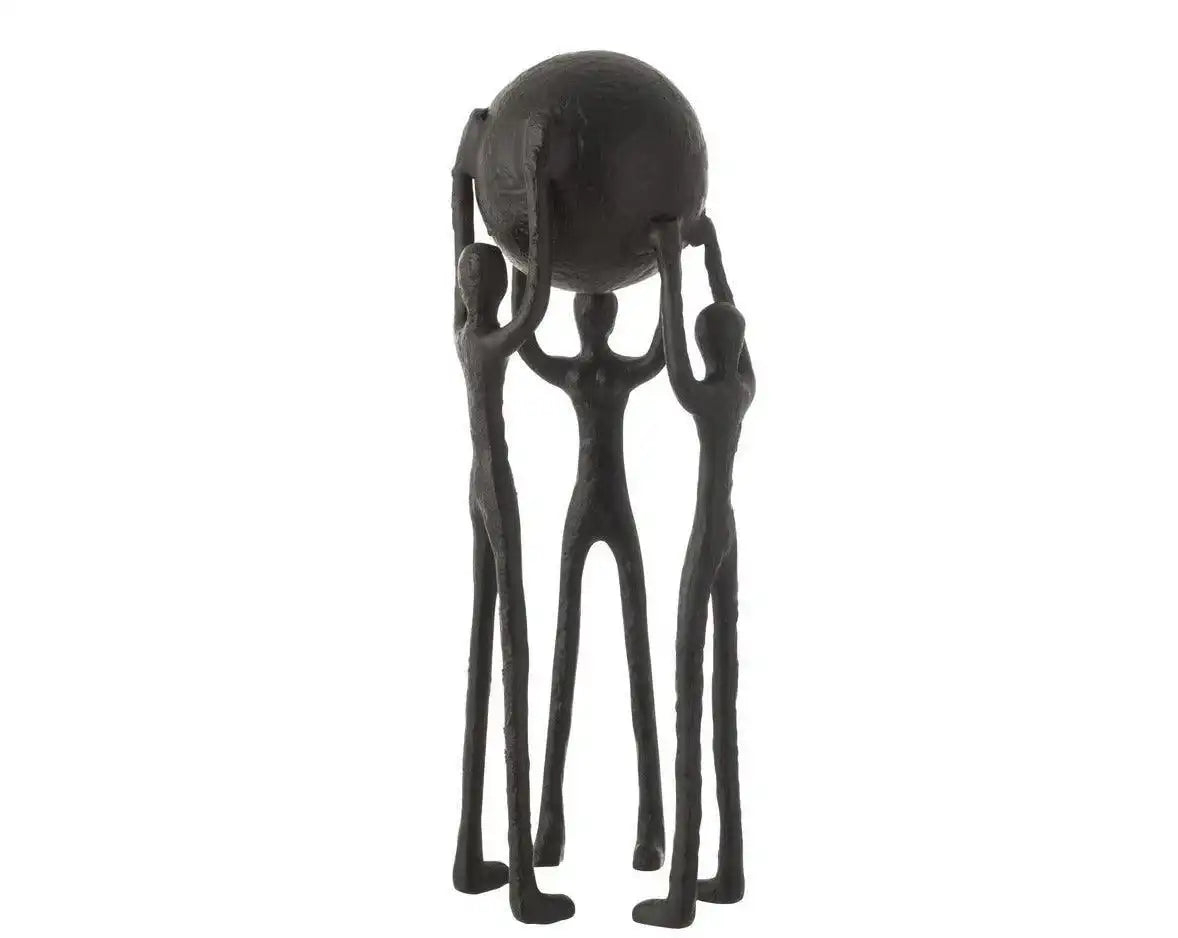 Figur Person Kreis Ball Aluminium Schwarz Skulptur 46 cm - HomeDesign Knaus