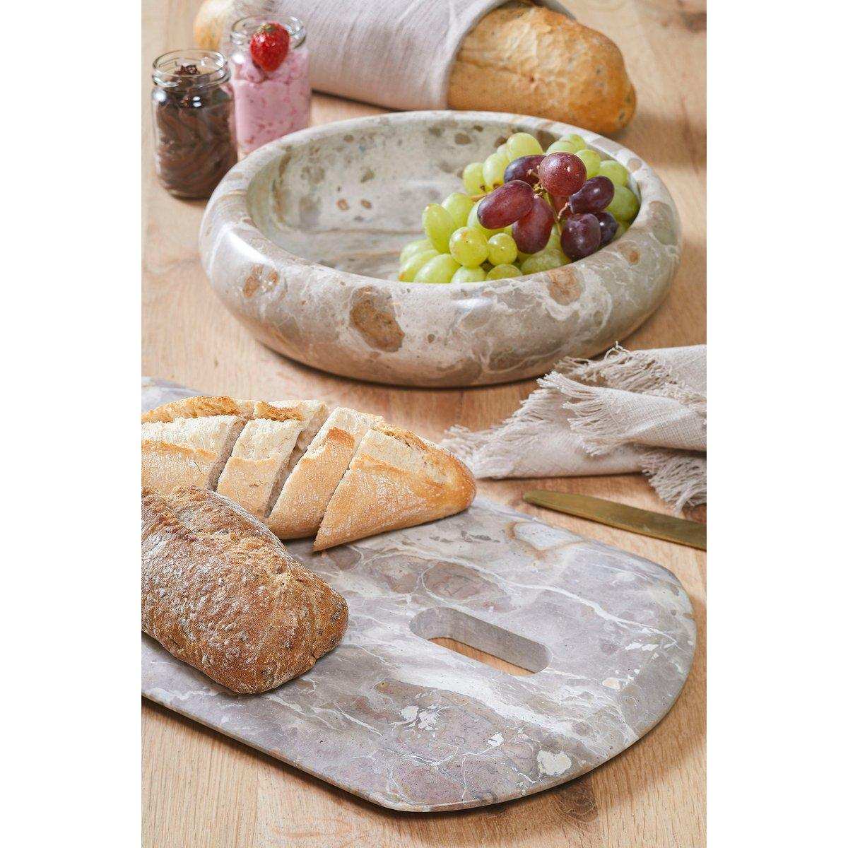 Finnos Schneidebrett – L40 x B20 x H2 cm – Marmor – Beige - HomeDesign Knaus