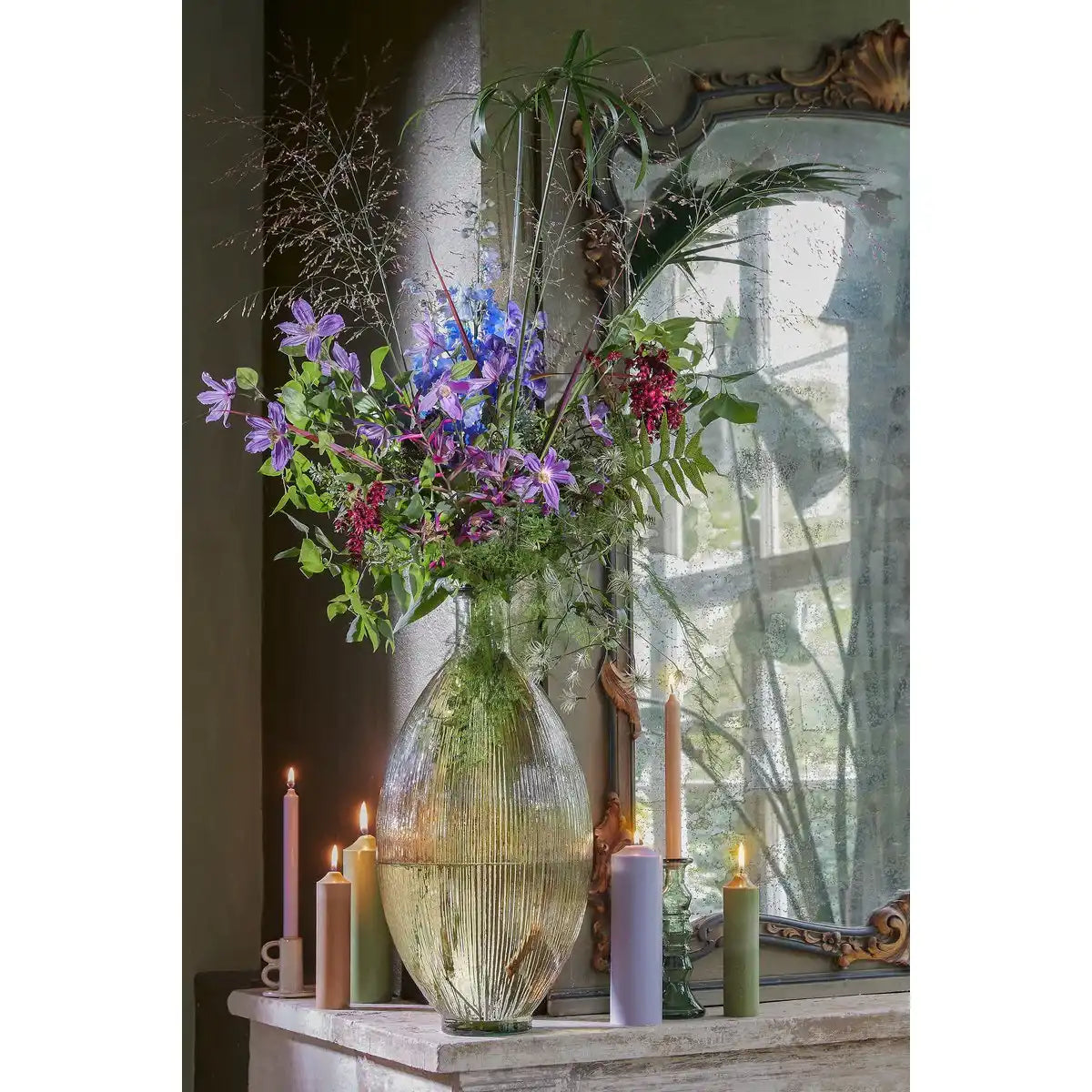 Firenza Flaschenvase – H59 x Ø29 cm – Recyclingglas – Hellbraun - HomeDesign Knaus