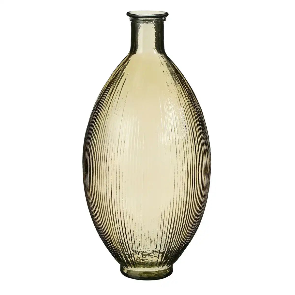 Firenza Flaschenvase – H59 x Ø29 cm – Recyclingglas – Hellbraun - HomeDesign Knaus