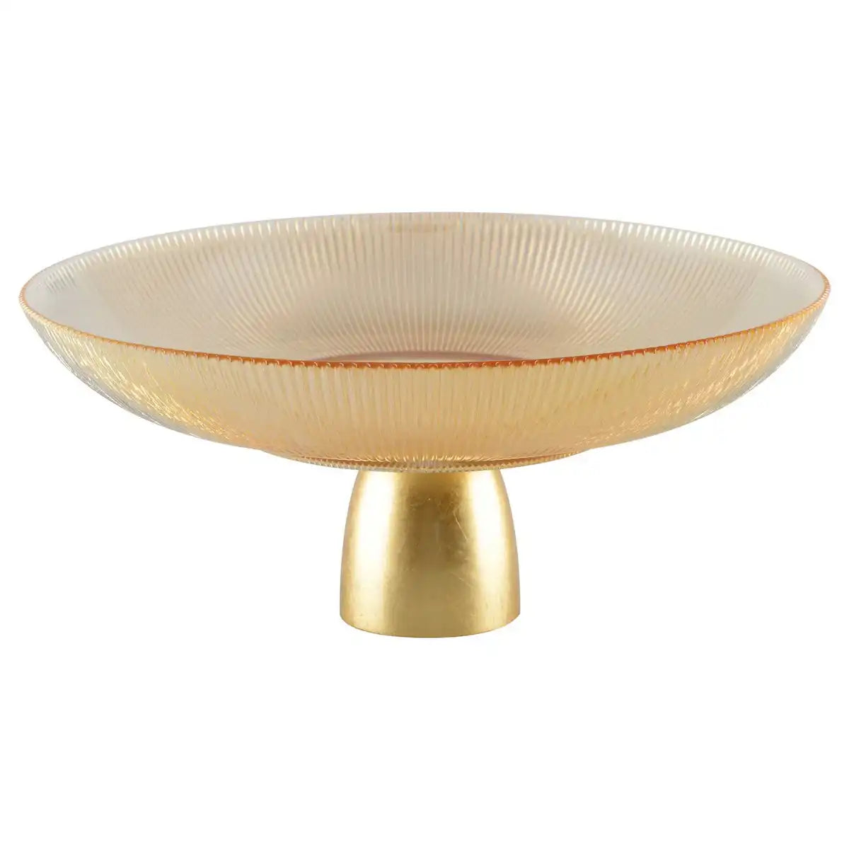 FLARED CUP AMBER RIB GOLD FOOT - HomeDesign Knaus