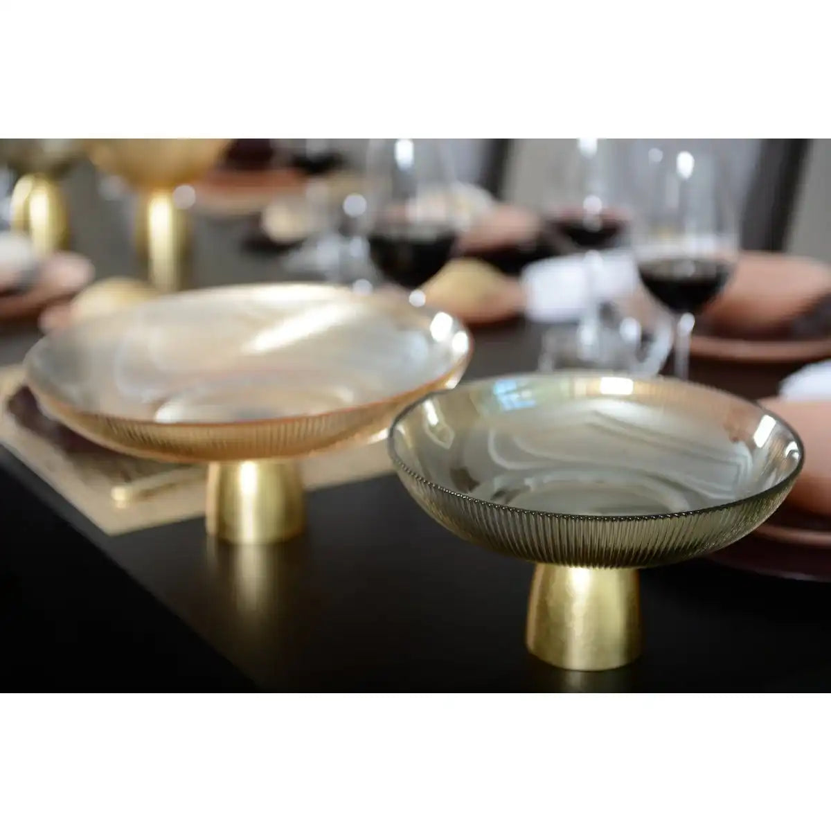 FLARED CUP SMOKED RIB GOLD FOOT - HomeDesign Knaus