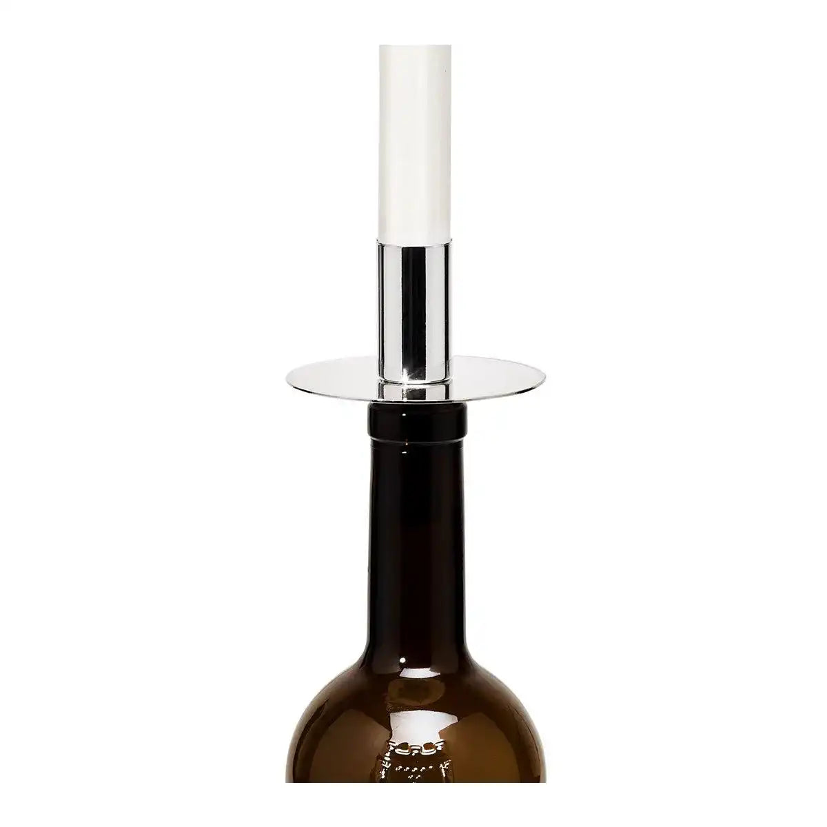 Flaschenaufsatz Kerzenhalter, Edelstahl glänzend vernickelt, Höhe 8 cm - HomeDesign Knaus