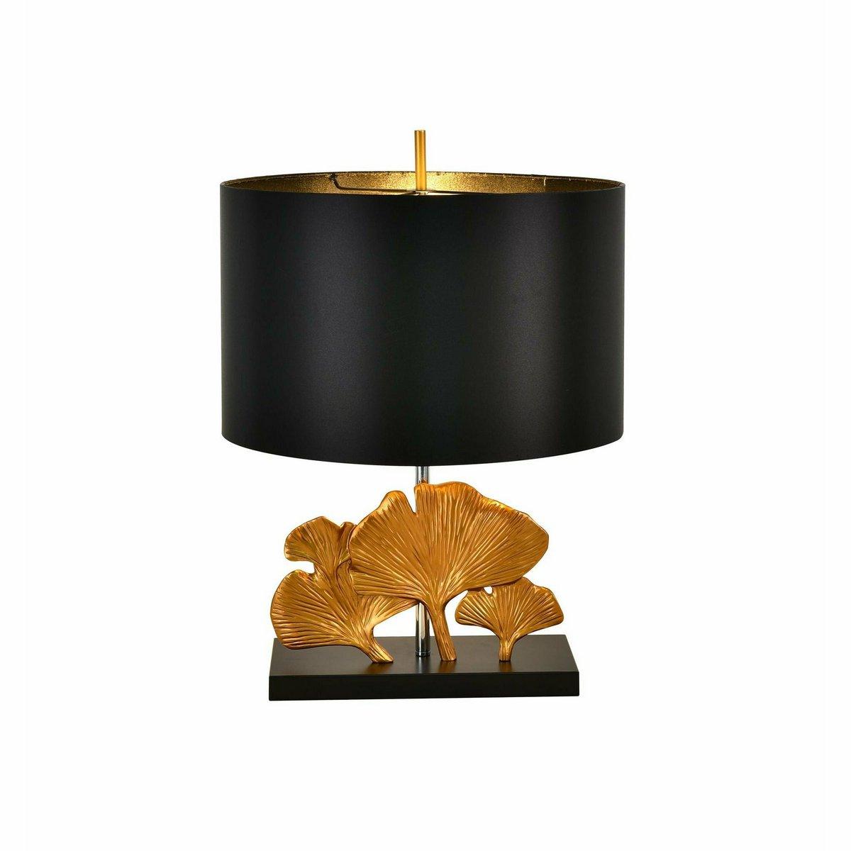 Flora Tischlampe Schwarz Gold Tischlampe - HomeDesign Knaus