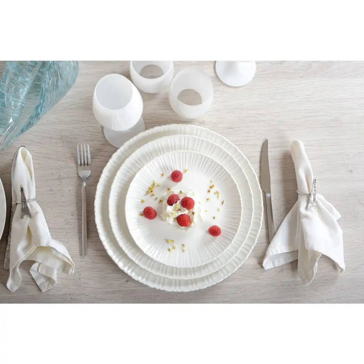 Flora White Dessert Platte 21.3x21.3x2cm - HomeDesign Knaus