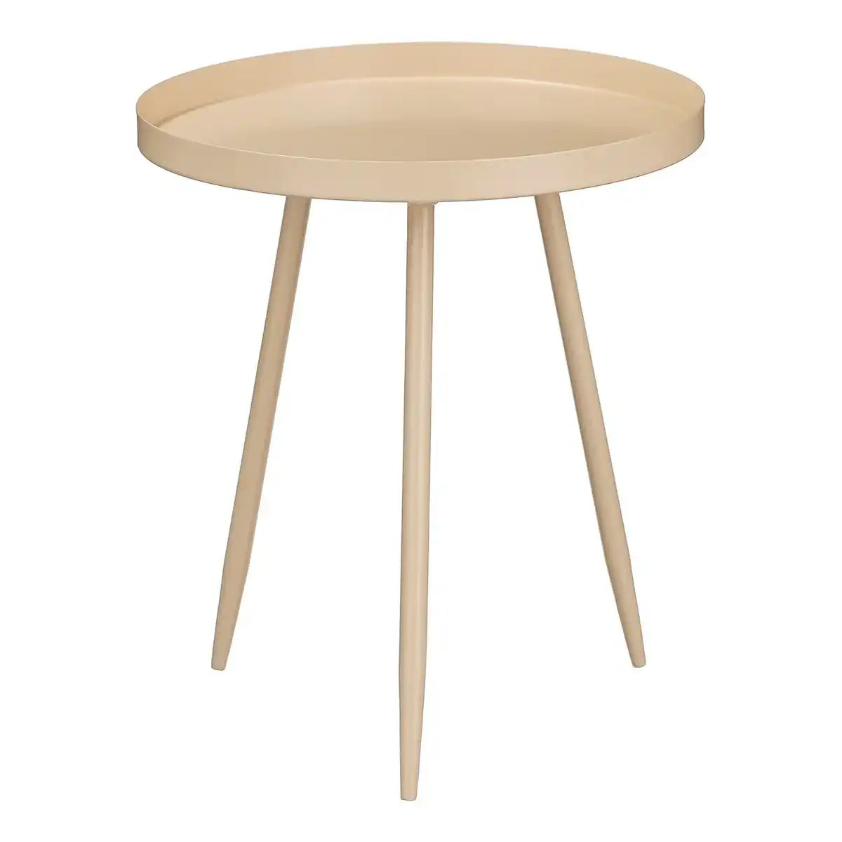 Flores Beistelltisch – H38 x Ø34 cm – Metall – Beige - HomeDesign Knaus