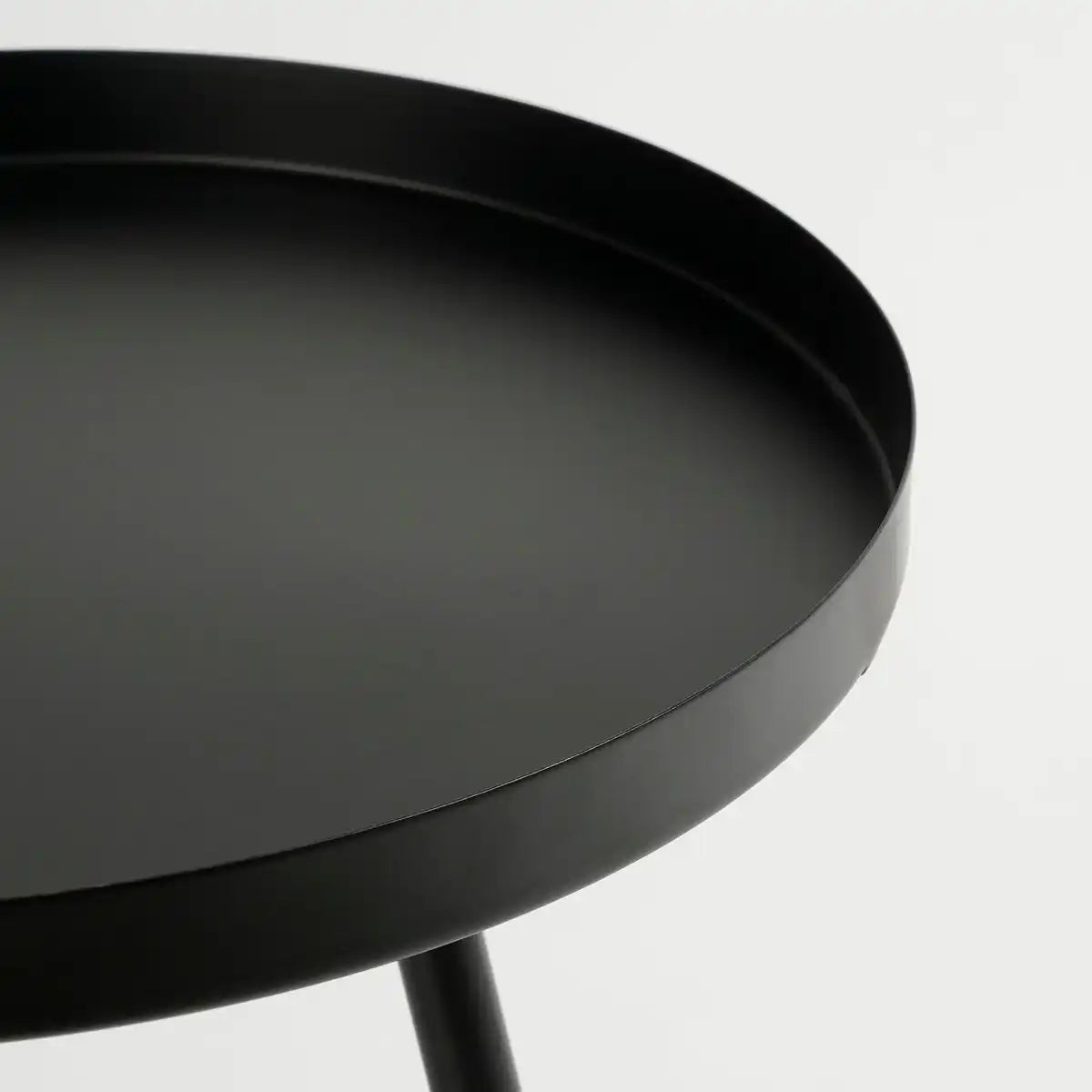 Flores Beistelltisch – H49 x Ø42 cm – Metall – Schwarz - HomeDesign Knaus