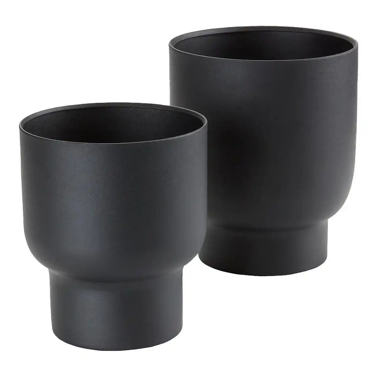 Fulda Blumentöpfe – Metall, Schwarz – 2er-Set - HomeDesign Knaus