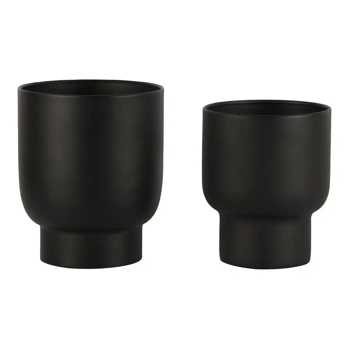 Fulda Blumentöpfe – Metall, Schwarz – 2er-Set - HomeDesign Knaus