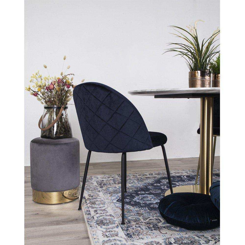 Gamby Pouf – Grauer Samt, Ø34x43 cm - HomeDesign Knaus