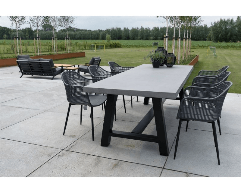 Gartentisch Esstisch Betonoptik Polystone 250x100x77cm - HomeDesign Knaus