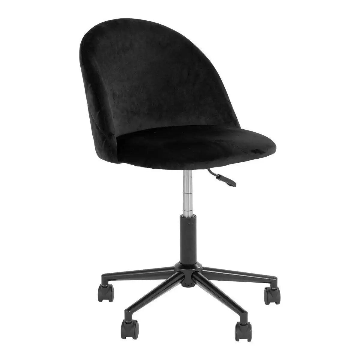 Geneve Bürostuhl – Bürostuhl aus Samt, schwarz mit schwarzen Beinen, HN1207 - HomeDesign Knaus