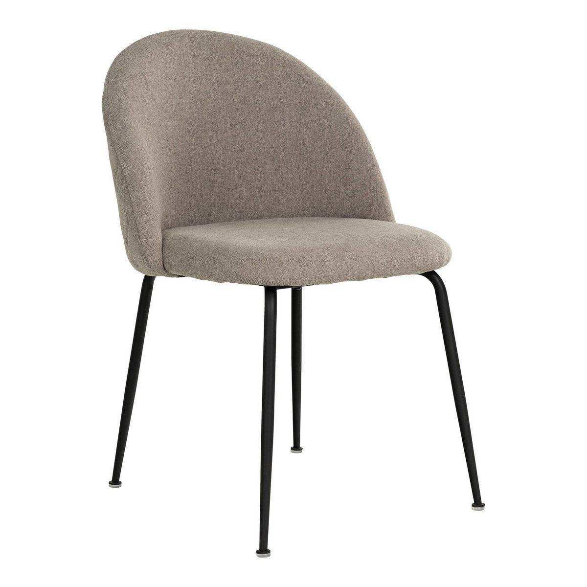 Geneve Dining Chair – Esszimmerstuhl, Stein mit schwarzen Beinen, HN1231 - HomeDesign Knaus