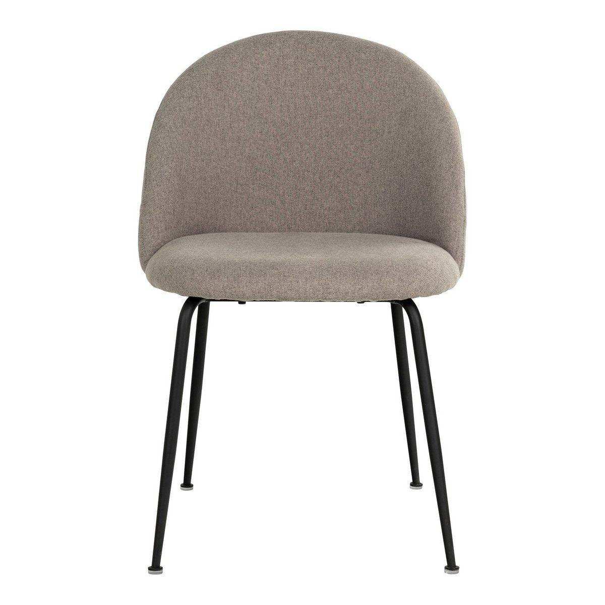 Geneve Dining Chair – Esszimmerstuhl, Stein mit schwarzen Beinen, HN1231 - HomeDesign Knaus