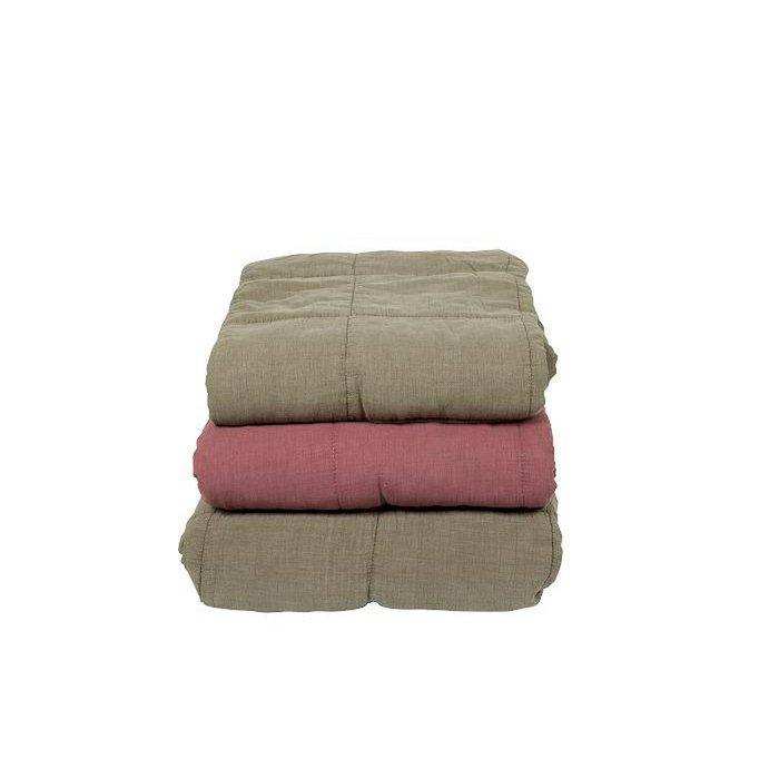 Gesteppte Baumwolldecke Charlotte olivgrau 130x170 - HomeDesign Knaus