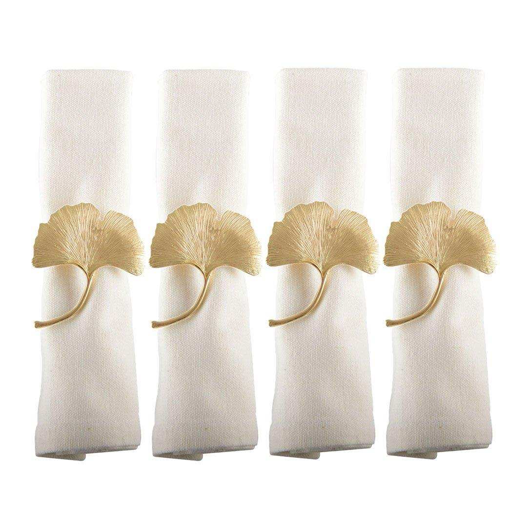 GINKGO GOLDENE SERVIETTENRINGE - 4ER-SET - HomeDesign Knaus