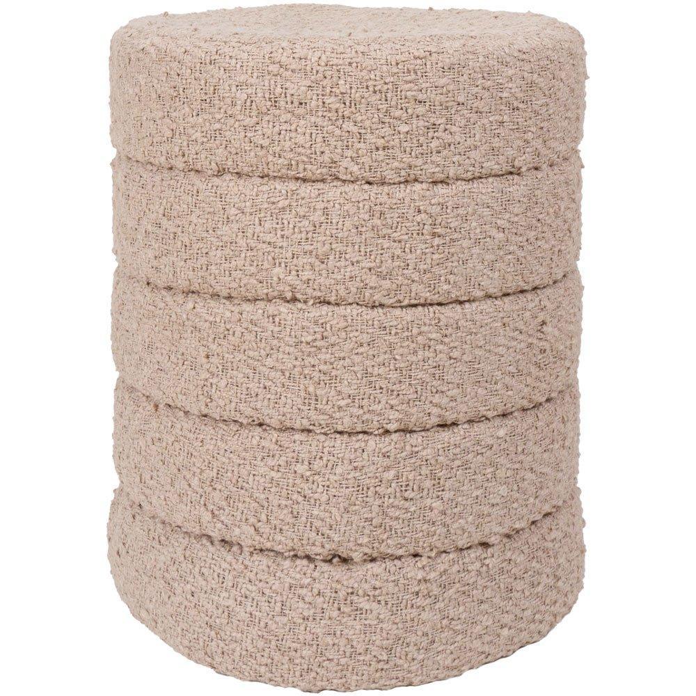 Glamour Pouf Rosa Natural Sitzhocker 43 cm - HomeDesign Knaus