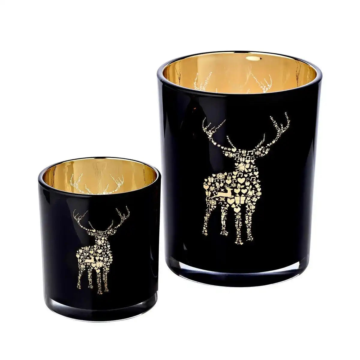 Glas Windlicht Fancy schwarz H 13 cm - HomeDesign Knaus