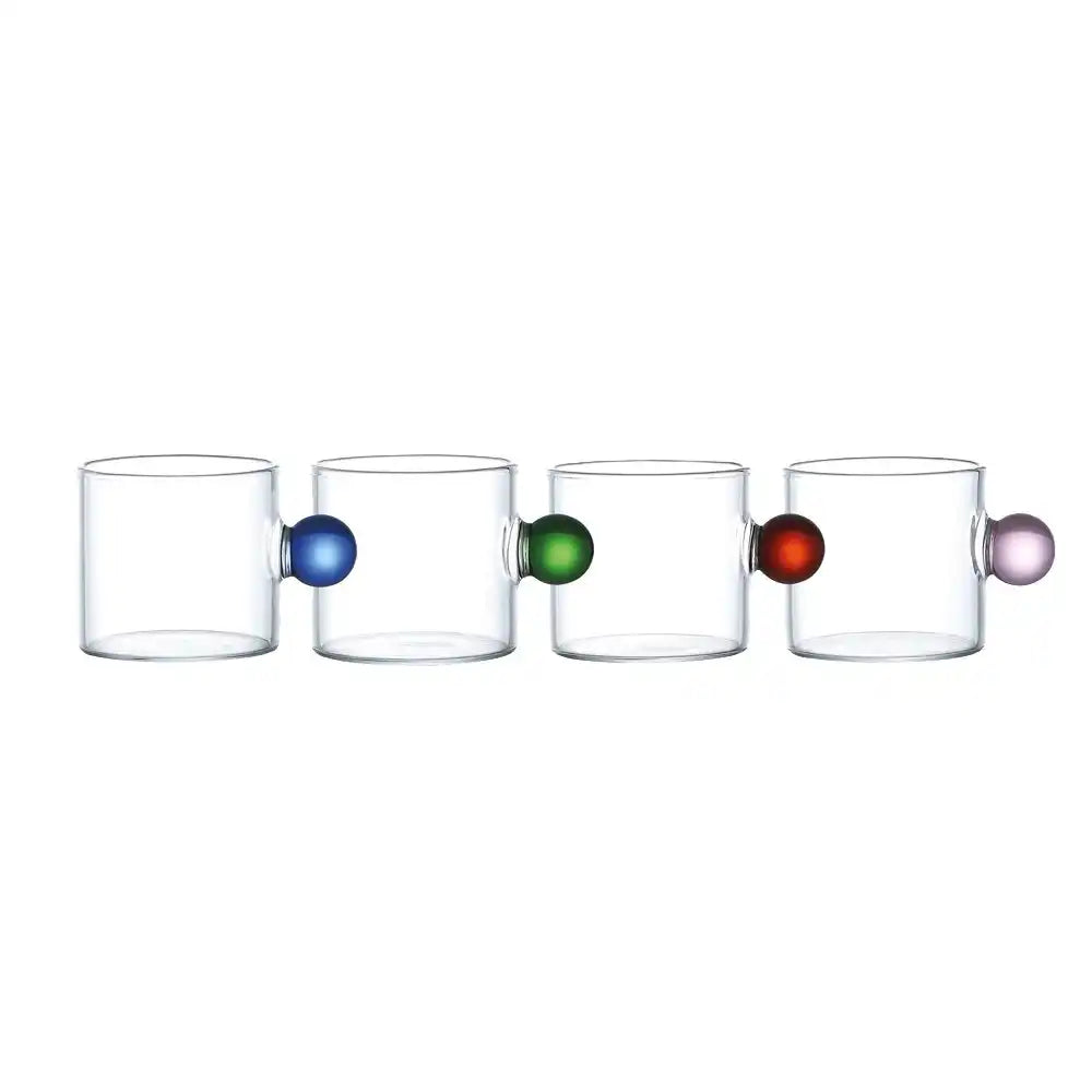 Glasbecher mit farbig 350 ml Kugelgriff - viel 4 - HomeDesign Knaus