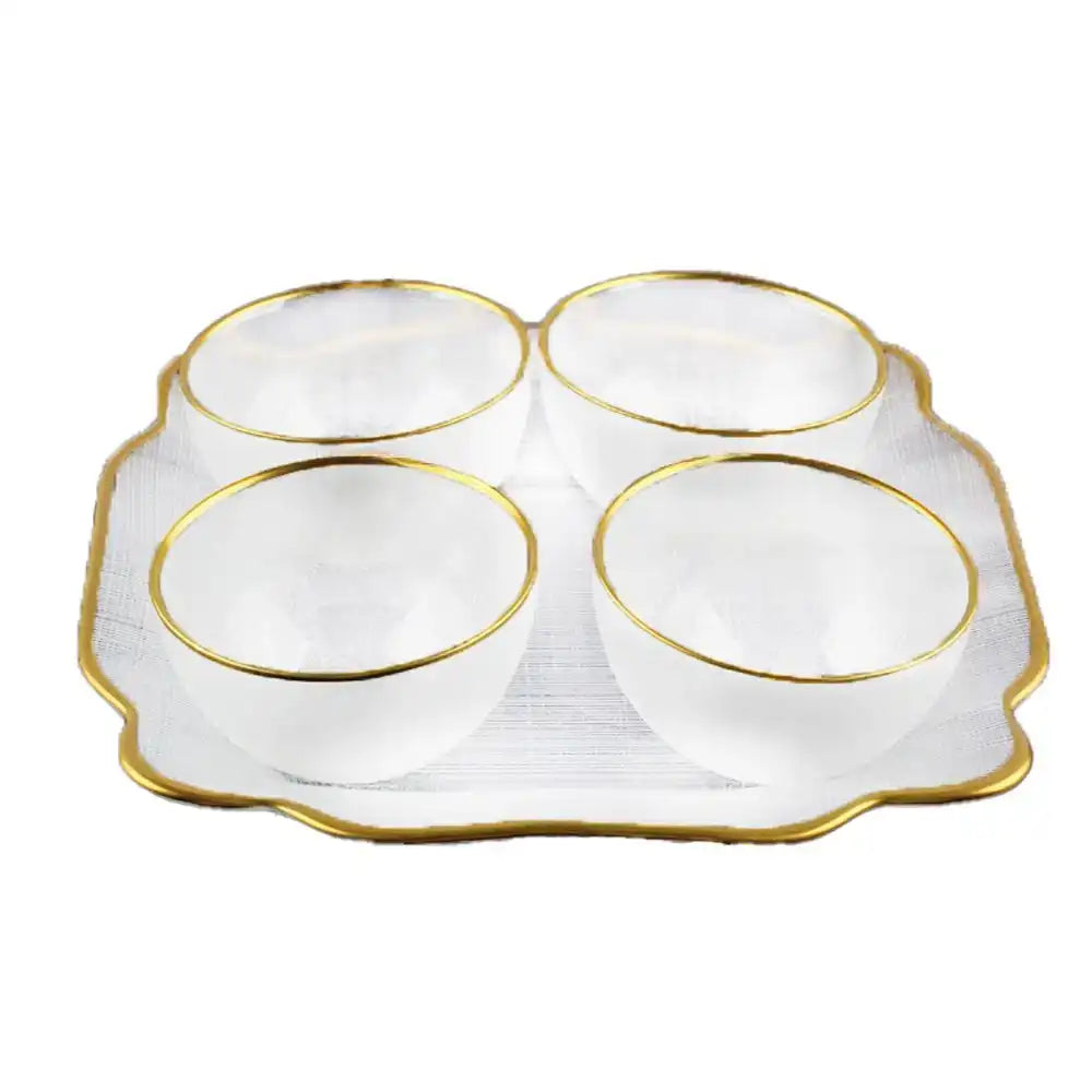 GLASSCHALE MIT GOLDENEN KANTEN 9X9X3CM - HomeDesign Knaus