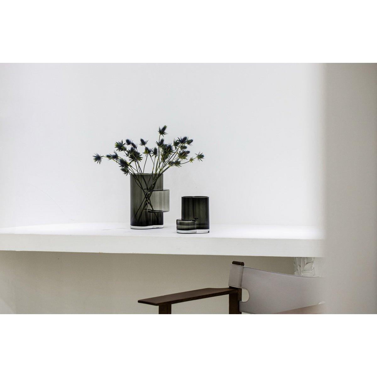 Glasvase innovativem Design Blumenvase Touch Grau - HomeDesign Knaus
