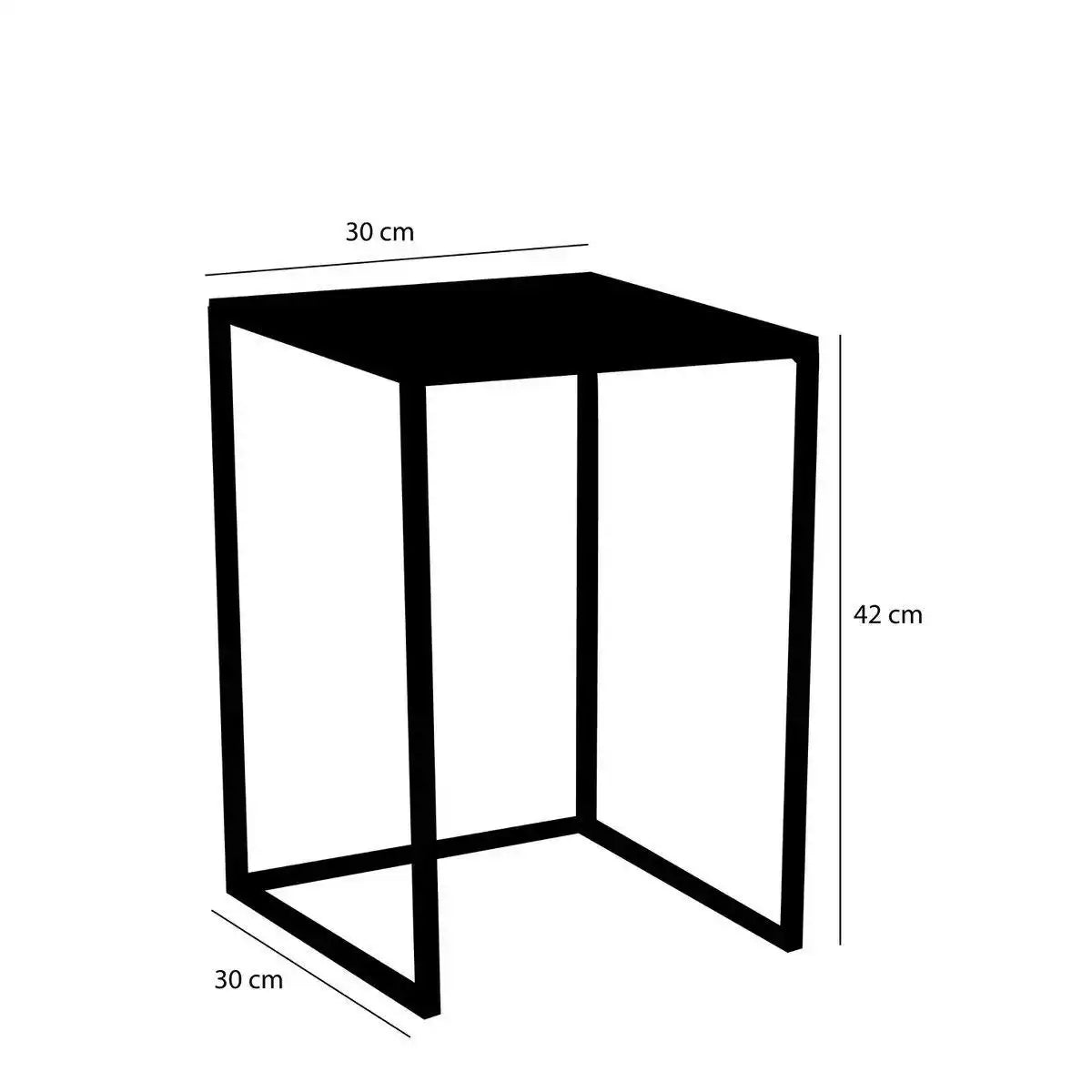 Goa Beistelltisch – 2er-Set – L30 x B30 x H42 cm – Metall – Schwarz - HomeDesign Knaus